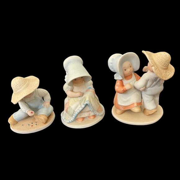 Homco Circle of Friends Bisque Figures by Masterpiece Lot of 3 Collectible 1990s - Picture 1 of 16